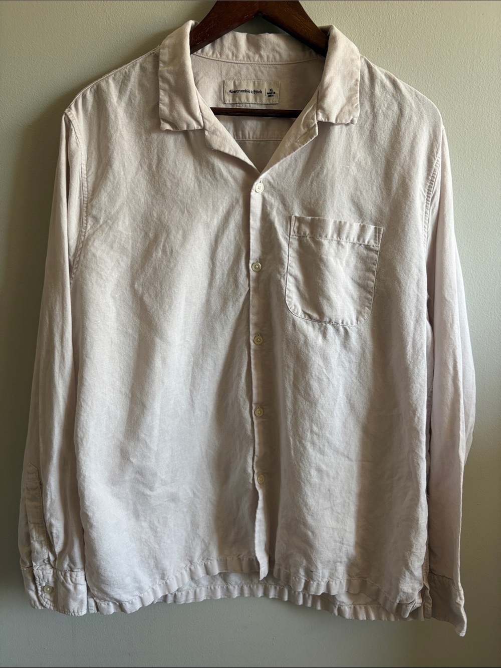 Abercrombie & Fitch Men’s Linen Blend Button Up Shirt XL